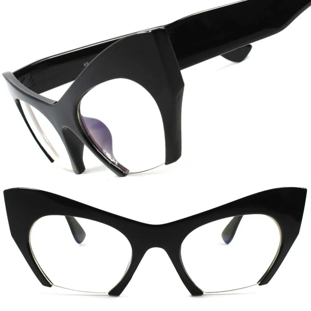 Black Vintage Retro Elegant Cat Eye Clear Lens Glasses